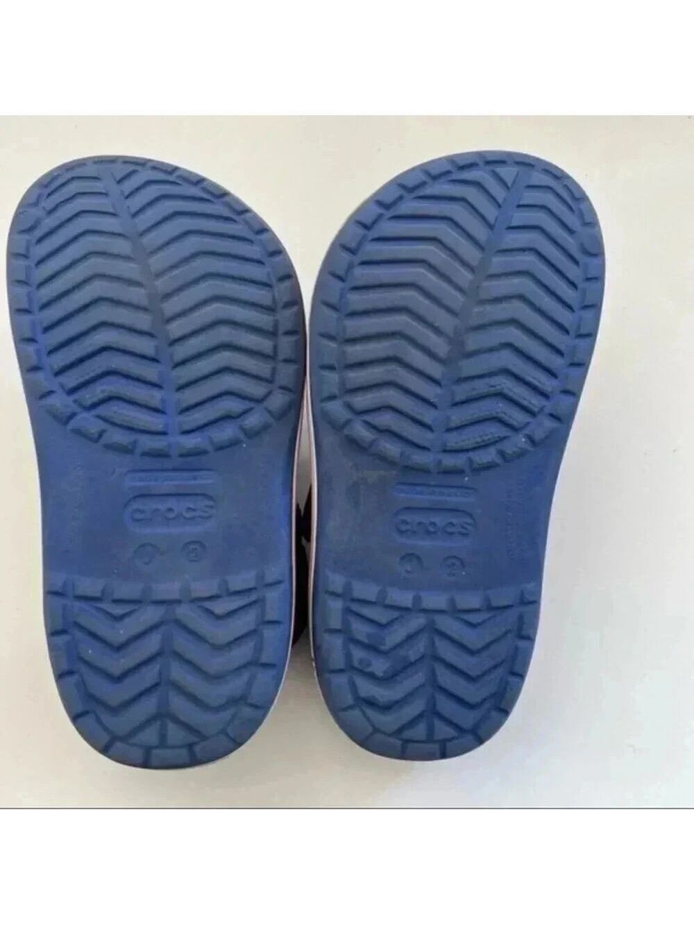 Crocs Kids's Crocband Chevron Beaded Clog - Navy/Red, Toddler size 2 lit… - Picture 2 of 8